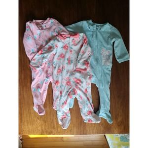 3 Carter's  fleece sleepers